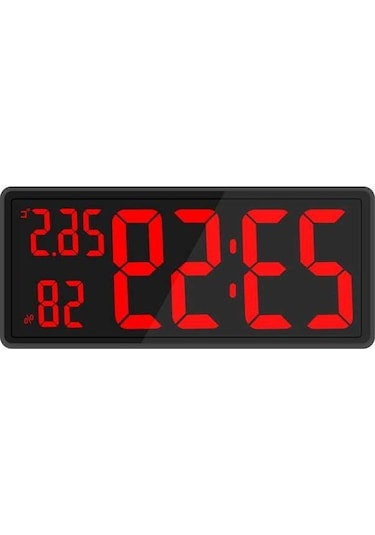 Novahub Suntek Led Dijital Duvar Saati, İç Mekan Sıcaklığı Kırmızı Kırmızı