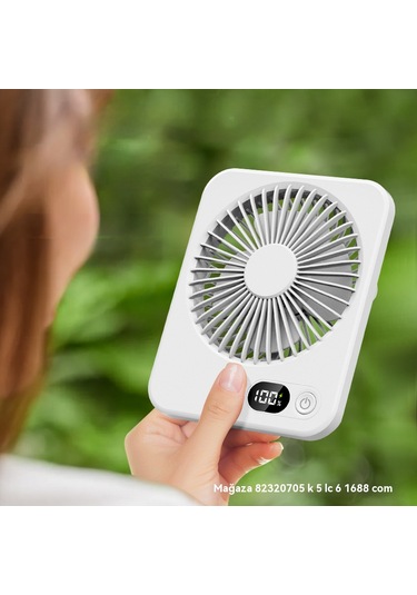 Kullanışlı, Şarj Edilebilir, Katlanır Masaüstü Fan-kahverengi