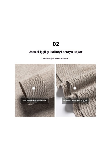 Yeni Erkek Düz İnce Yün Kazak Siyah Siyah