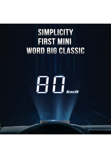 Jeehugo 3.7 İnç Sürücü Parametre Gösterici, Evrensel Araç Hud Projeksiyonu, Kafa Aşağı Düşürmeden Güvenli Sürüş