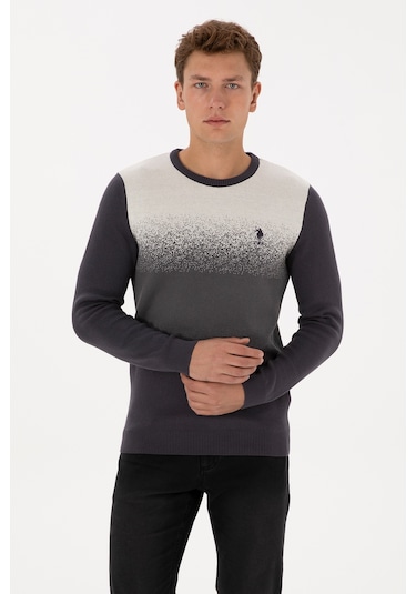U.S. Polo Assn. Erkek Regular Fit Bisiklet Yaka Antrasit Kazak 50314985-VR006 U.S. Polo Assn. Erkek Regular Fit Bisiklet Yaka Antrasit Kazak 50314985-VR006
