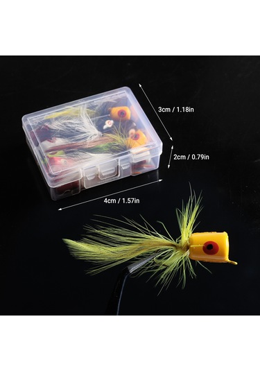 Neevoyu "10'lu Yüzey Yem Seti - Sunfish, Alabalık Ve Bass İçin No.8 Kancalı Popper Fly"
