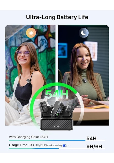 Boya Boyamic 2-02 Profesyonel Çift Mikrofonlu Mfi Sertfikalı Dahili Hafızalı Kablosuz Mikrofon