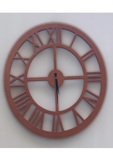 Duvar Saat Ahşap Mdf 60 Cm Model Çapında Doğal Renk Kutuda Sevk El Yapım Doğal Ahşap