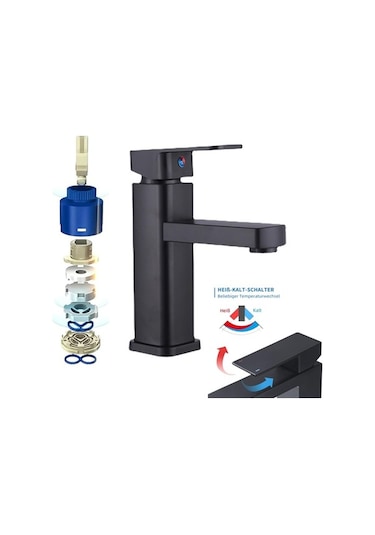 Maoyaya Banyo Musluğu, 60 Cm, Paslanmaz Çelik Siyah, İnox, Kullanışlı Model İnox