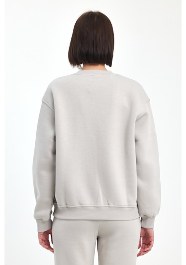 Odda Bisiklet Yaka Sweatshirt Gri