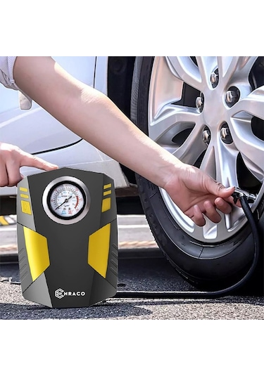Enraco 12v Taşınabilir Hava Pompası Kompresör Araç Lastik Şişirme Ve Tamir Seti
