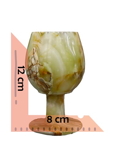 Doğal Oniks Taş Kadeh El Yapımı Şık Dekor & Sunum Ürünü