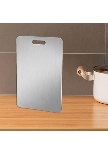 Erya Home Suntek Paslanmaz Çelik Kesme Tahtası Pizza Bisküvi Orta