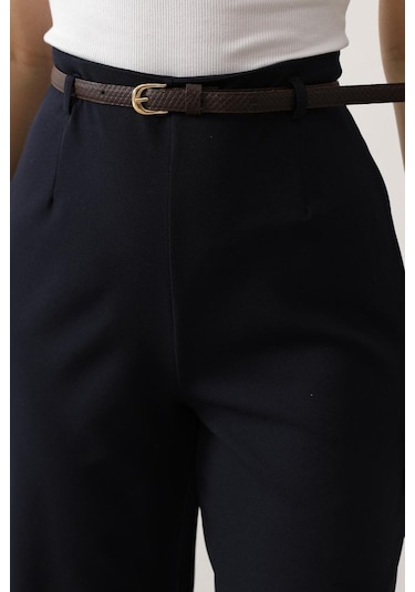 Ge Ticaret Kemer Pens Detaylı Pantolon - Lacivert Lacivert