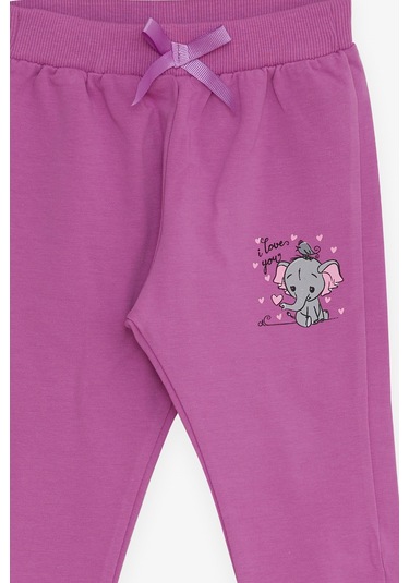 Breeze Kız Bebek Eşofman Altı Bebek Fil Baskılı 6 Ay-2 Yaş, Eflatun