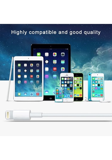 8 Pin - Usb 2.0 Senkronizasyon Verileri / Şarj Kablosu, Kablo Uzunluğu: 1m