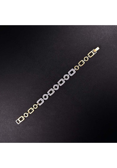 Bileklik 108, Zirkon Taşlı, Zincir Bileklik, Pembe Renk Pembe