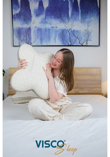 Visco Yastık Papillon Ortopedik Yastık Ergonomik Visco 45x50x15cm