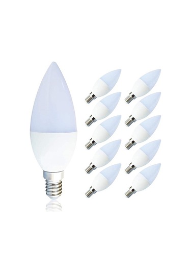 10 Adet Çok Kaliteli E14 Duy 7 Watt, 3000 Kelvin Led Ampul Gün Işığı Renkli E14 Duy Led Avize Ampulü