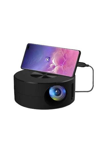 Maiyame Küçük Taşınabilir Yt200 Lcd Projeksiyon Cihazı - 3000:1 Kontrast, 14-100 İnç Gösterim, Ev Eğlencesi Medya Oynatıcı Siyah
