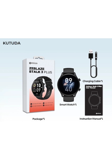 Zeblaze Btalk 3 Plus 1.39" HD Renkli Ekran  Akıllı Saat (Distribütör Garantili)