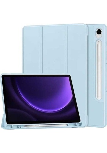 Dancemonkey Samsung Tab S9 Fe Kalem Yuvası Kılıfı - Buz Mavisi, Güçlü Ve Şık Koruma