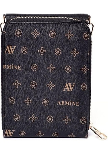 Armine Armine 266 Cüzdan Siyah Baskılı Kadın Çanta Siyah