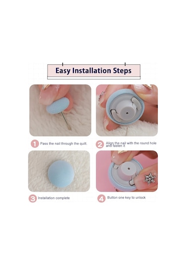 4 Adet Mavi-4/8/12 Adet Mantar Yorgan Sabitleme Klipsi Nevresim Klipleri Yumuşak Kumaş Malzeme Yorganın Kaymasını Önler Yorgan Yatak Aksesuarları