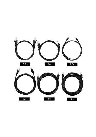 Hombey Siyah 0.5m Kategorisi 5 Rj45 Ethernet Kablosu, Saf Bakır Ve Altın Kaplı İç Çekirdek İle Stabil Veri Aktarımı Sağlar