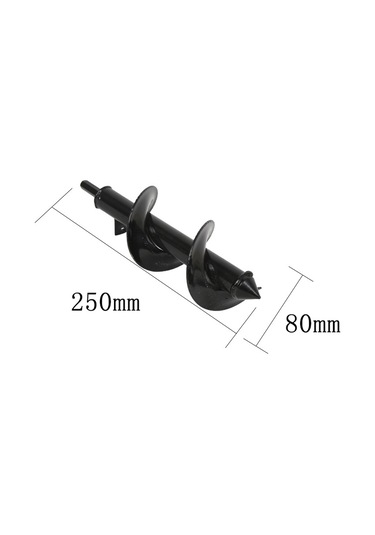 Geeroyoo Bahçe Çimdik Makinası İçin Çelik Heliks Matkap Ucu - 8x25 Cm Yuvarlak Saplı Fide, Lale, Çalı Ekim Ve Kök Kaldırma Aleti