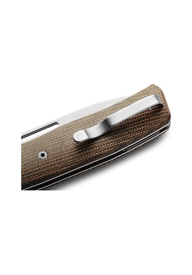 Lionsteel Nini Natural Canvas - Full Handle Kamp Çakı Kahverengi