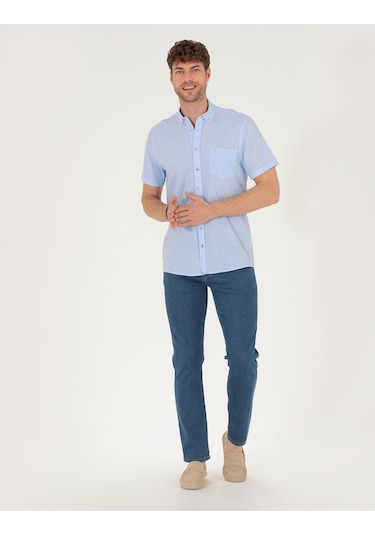 Pierre Cardin Erkek Açık Mavi Gömlek Kısa Kollu 50268184-vr003 Pierre Cardin Erkek Açık Mavi Gömlek Kısa Kollu 50268184-vr003