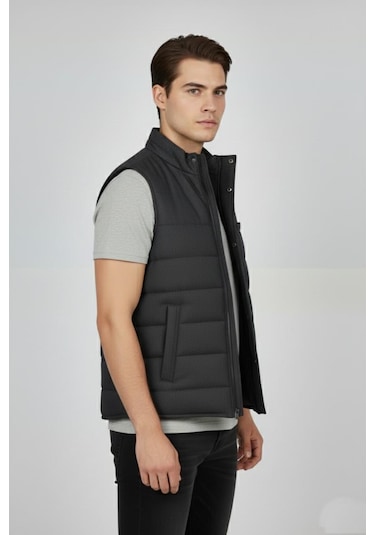 Erkek Spor Hakim Yaka Yelek Regular Kalıp 959-309 Bgl-st04875 Antrasit