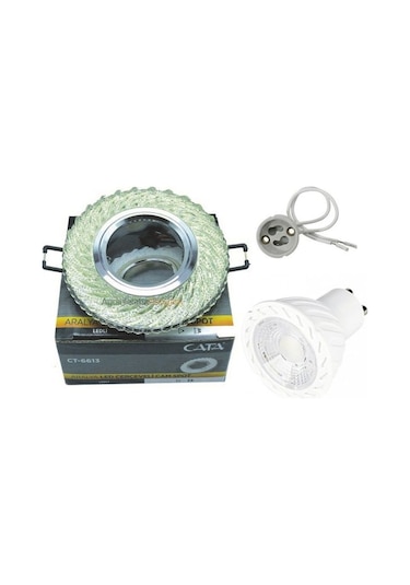 Cata Buse Led Çerçeveli Kristal Cam Spot Takım Ct-6613