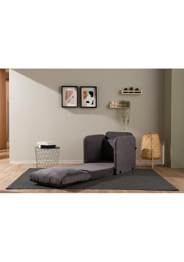 Pafu Saga Tekli Katlanır Yataklı Koltuk Soho Gri