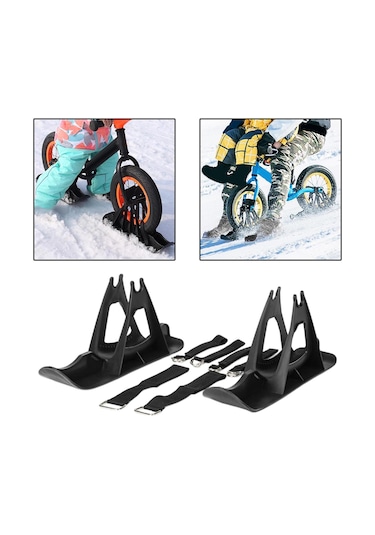 Suntek Kış Kar Kızağı Bisiklet Kayak Kızak Spor Siyah Siyah