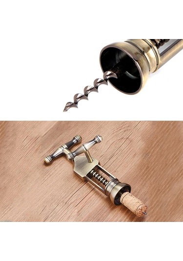 Retro Zamak Şarap Şişesi Tirbuşon Açıcı Mutfak Bar Aracı Diğer