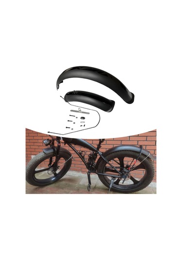 Suntek Bisiklet Çamurluk Ön Arka Set Dağ Bisikleti Için 26 Siyah