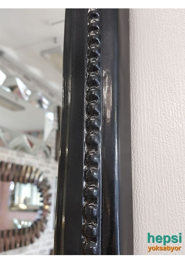 Matmazel Model Siyah Renk Varaklı Boy Aynası Siyah