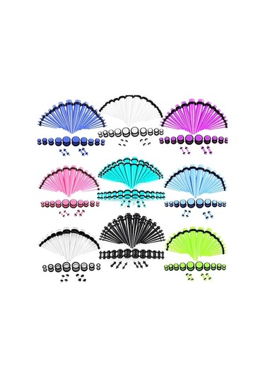 Flybuy Unisex Seti Mavisi Kulak Kulak Genişletme Genişletici Bebek Aksesuar Akrilik Adet 36 14g-00g Mh Mavi