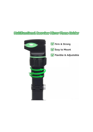 Neevoyu Araç Geribakış Aynası Telefon Tutucu, 360 Dönebilen, Çok Amaçlı, Abs Malzeme, Navigasyon Ve Video İçin Yeşil Yeşil