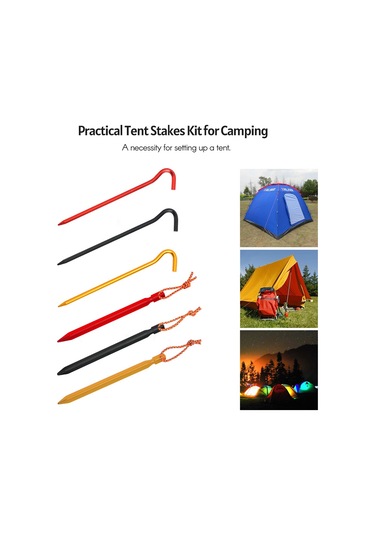Padalink Kamp Çadırı Alüminyum 7 Tipi Toprak Çivisi - 6 Adet, Hafif, Yüksek Dayanıklı, Dökülme Önleyici, Depolama Çantası İle, Kırmızı Kırmızı