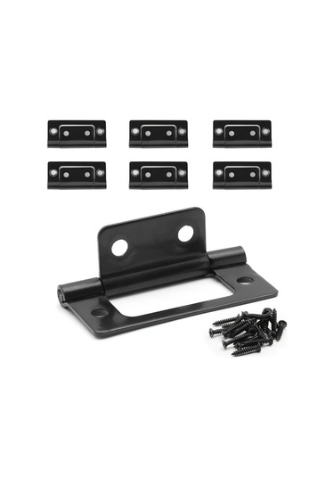 Chenkestoreone 6 Adet Mat Siyah Deliksiz Montaj Dayanıklı Kapı Menteşesi Siyah