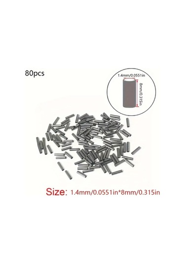 Dashanshop 1.8mm X 8mm 80 Adet Dayanıklı Balıkçılık Bakır Manşon Seti, Tatlı Ve Tuzlu Su Balıkçılığı Aksesuarları