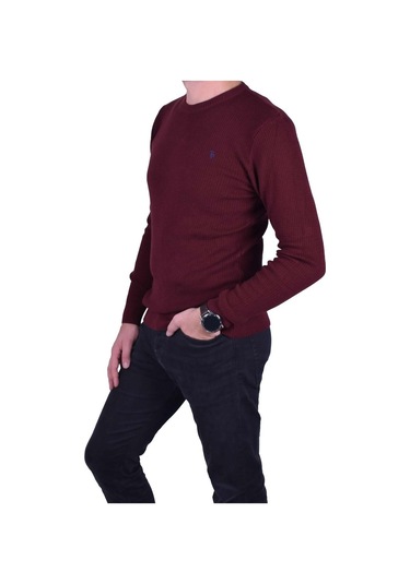 Erkek Bordo Bisiklet Yaka Kazak, Ot-Kzk-20004 Bordo