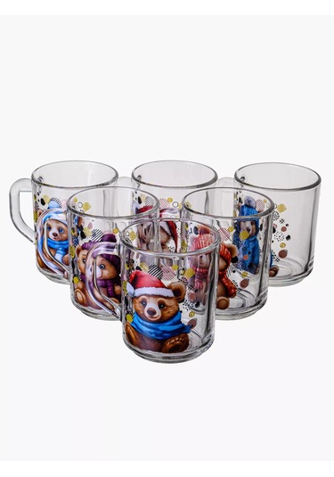 Osz Desenli Cam Kupa Hediye Seti 6 Adet 200 Ml 229400041 Beyaz