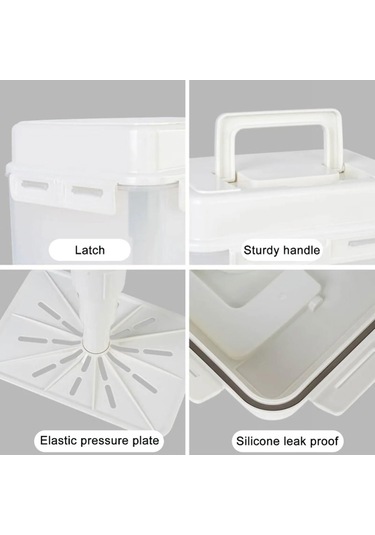 5l Turşu Kimchi Kapları Basın Plakası Sızdırmaz Hava Geçirmez Pp Saklama Kabı Saplı