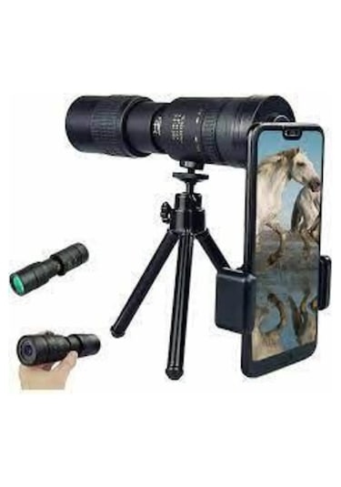 Yenilzd 10-300x40mm Monoküler Teleskop-evrensel Telefon Klipsi-tr Siyah