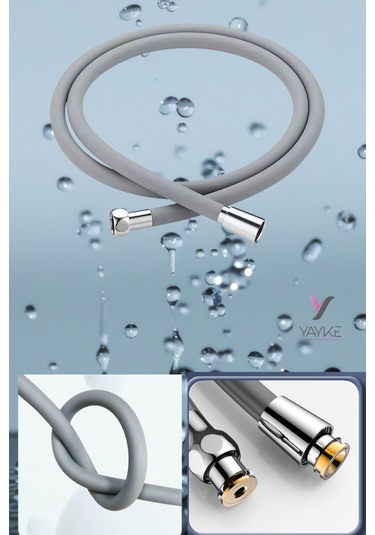 Yayke Yumuşak Silikon Duş Hortumu Kırılmaz Kopmaz Esnek Siyah