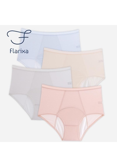 Yeşil Flarixa L-5xl Sızdırmaz 3 Katmanlı Adet Külotu Kadın Adet İç Çamaşırı İdrar Kaçırma İç Çamaşırı Büyük Beden Kadın Fizyolojik Külot Yeşil