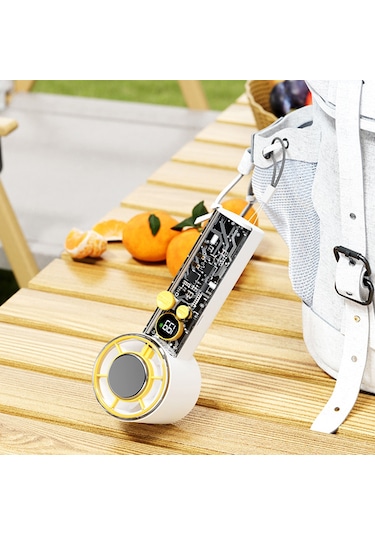 F03 199 Hız Ayarlanabilir 10w Soğuk Kompres Soğutma Fanı Dijital Ekranlı Taşınabilir Turbo El Fanı - Siyah Siyah