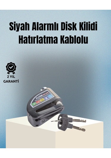 Motosiklet Ve Bisiklet İçin 6mm Pinli Alarmlı Disk Kilidi