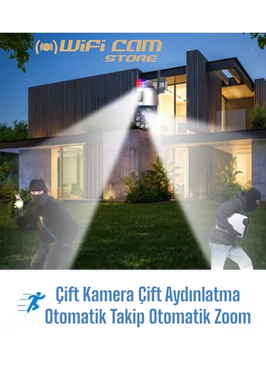 İcsee 6 Mp Çift Kameralı 36x Optik Zoom Büyük Ptz Wifi Kamera