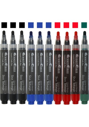 Green Class Sıvı Tebeşir Kalemi-4 Renk-10’ Lu